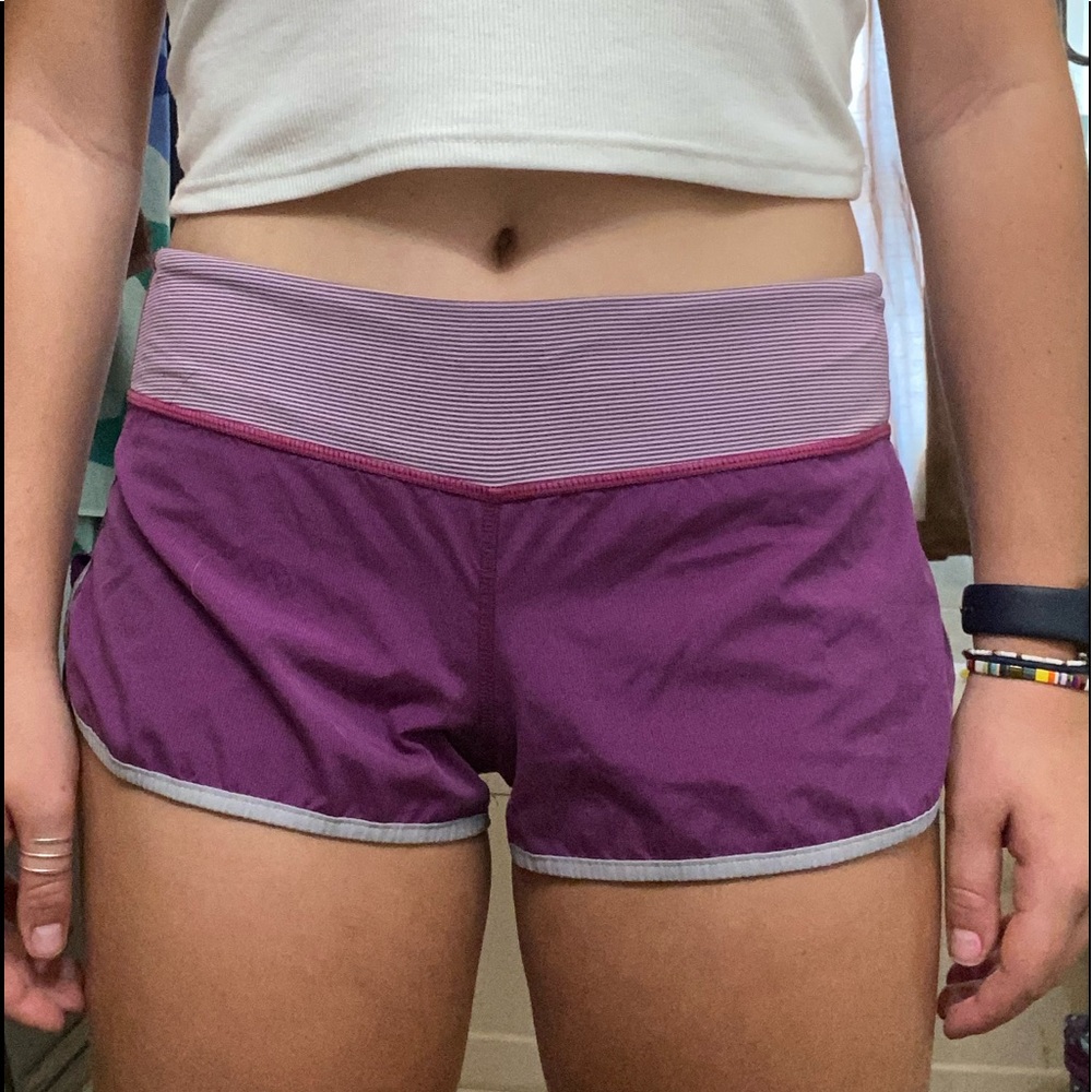 purple lululemon 2.5” shorts